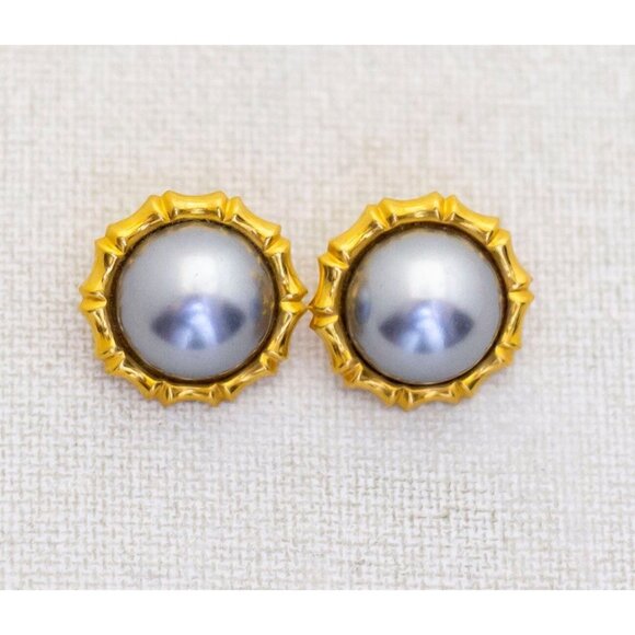 Vintage Gold/Silver Tone Circular Elegant Stud Earrings - M1 - Picture 1 of 2